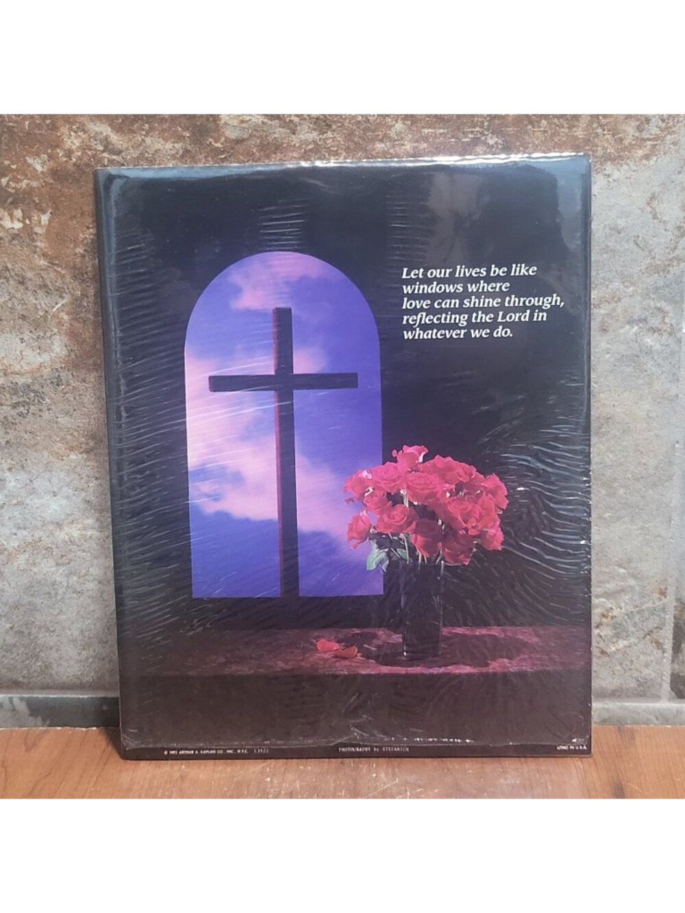 Vintage Unframed Floral Arrangement Spiritual Quote Lives Be Like Windows Wall D